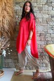 Tasha Cushion Cotton Oversized Shirt Tunic Watermelon
